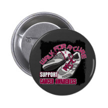 Throat Cancer Walk For A Cure Shoes Pinback Buttons