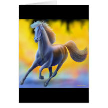Through the Fire Horse Greeting Card