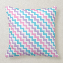 Throw Pillow, Pink, Lavender, Turquoise Chevrons