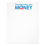 Throwing away your money personalized letterhead