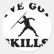 throwing javelin Vector Designs Round Sticker