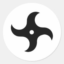 Throwing ninja star round sticker