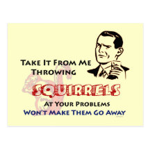 Throwing Squirrels Retro Postcard