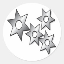 Throwing-Stars Round Stickers