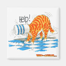 Thru The Cat Flap Magnet - "Help!"