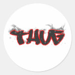 thug graffiti design round sticker