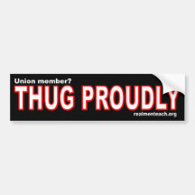 THUG PROUDLY BUMPER STICKERS