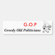 thumb_check_in_hand, G.O.P, Greedy Old Politicians Bumper Sticker