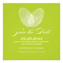 Thumb Print Heart | Save the Date Announcement