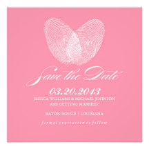 Thumb Print Heart | Save the Date Announcements