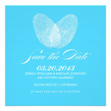 Thumb Print Heart | Save the Date Personalized Invitations