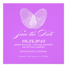 Thumb Print Heart | Save the Date Custom Announcements