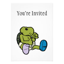 Thumb Sucking Turtle Personalized Announcement