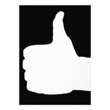 Thumbs Up Gesture, Black Back Personalized Invite