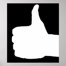 Thumbs Up Gesture, Black Back Print