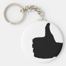 Thumbs Up Gesture, White Back Key Chain