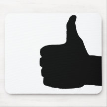 Thumbs Up Gesture, White Back Mouse Pad