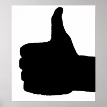 Thumbs Up Gesture, White Back Poster