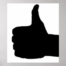 Thumbs Up Gesture, White Back Poster