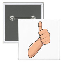 Thumbs Up / Hitchhiking Hand Sign Gesture 3 Pinback Button