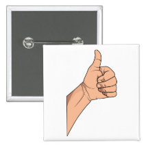Thumbs Up / Hitchhiking Hand Sign Gesture Pinback Buttons