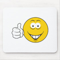 Thumbs Up Smiley Face Mouse Pad