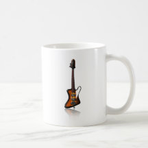 Thunderbird electric bass guitar caricature mug