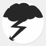 thunderstorm lightning round sticker