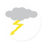 thunderstorm round sticker