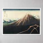 Thunderstorms Beneath The Summitt, Hokusai, 1830 Poster