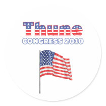 Thune Patriotic American Flag 2010 Elections Stickers