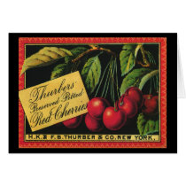 Thurber Cherries, Vintage Fruit Crate Label Art Cards