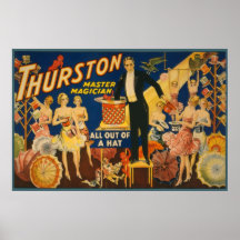 Thurston master magician all out of a hat posters