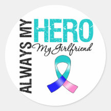 Thyroid Cancer ALWAYS MY HERO MY Mommy Stickers
