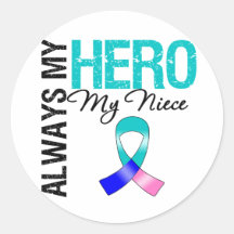 Thyroid Cancer ALWAYS MY HERO MY Niece Stickers