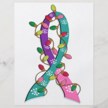 Thyroid Cancer Christmas Lights Ribbon Flyers