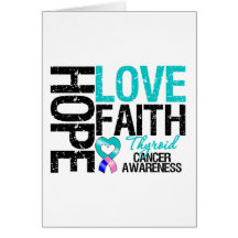 Thyroid Cancer Hope Love Faith Greeting Cards