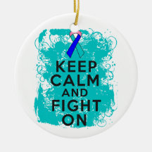 Thyroid Cancer Keep Calm and Fight On Ornaments