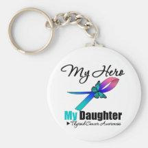 Thyroid Cancer My Hero My Daughter Keychain