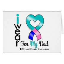 Thyroid Cancer Ribbon For My Dad Greeting Card