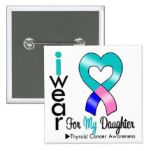Thyroid Cancer Ribbon For My Daughter Pinback Button