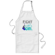 Thyroid Cancer Ribbon Gloves Fight Like a Girl Apron