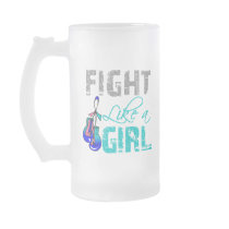 Thyroid Cancer Ribbon Gloves Fight Like a Girl Coffee Mugs