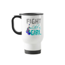 Thyroid Cancer Ribbon Gloves Fight Like a Girl Coffee Mugs