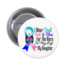 Thyroid Cancer Ribbon Hero My Daughter Pin