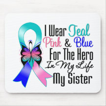 Thyroid Cancer Ribbon Hero My Sister Mousepad
