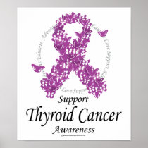 Thyroid Cancer Ribbon of Butterflies Posters