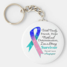 Thyroid Cancer Support Strong Survivor Keychain