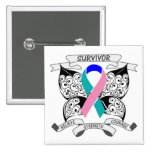Thyroid Cancer Survivor Butterfly Strength Button