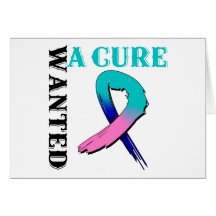 Thyroid Cancer WANTED A CURE Greeting Card